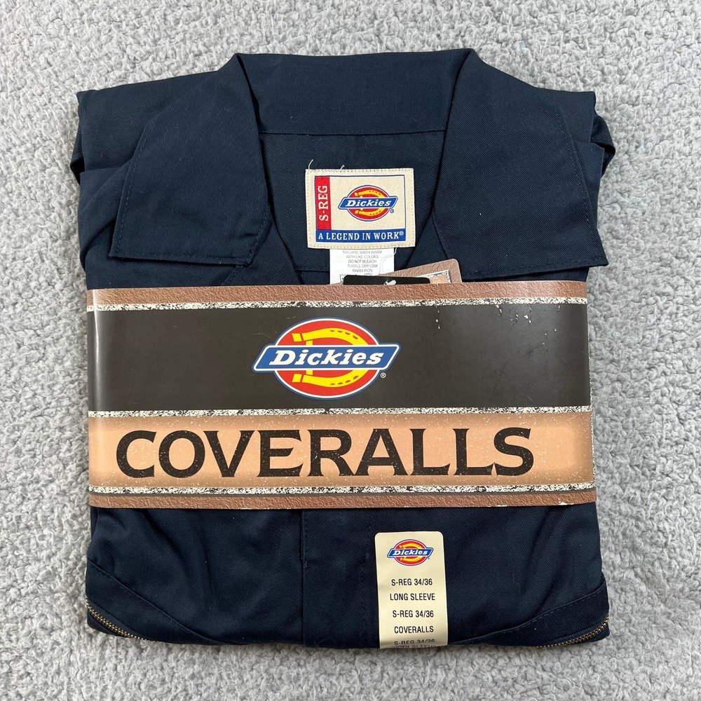 Dickies‎ Coveralls Men's Small 34/36 Navy Blue Deluxe Long Sleeve Work Jumpsuit